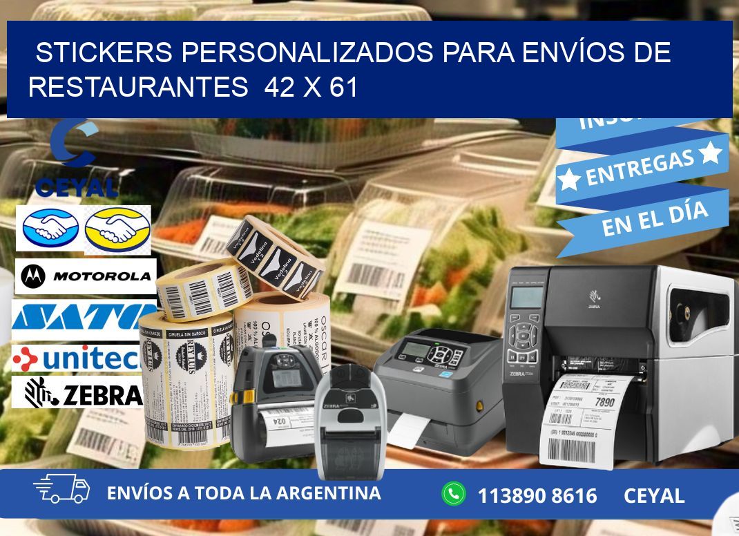 STICKERS PERSONALIZADOS PARA ENVÍOS DE RESTAURANTES  42 x 61