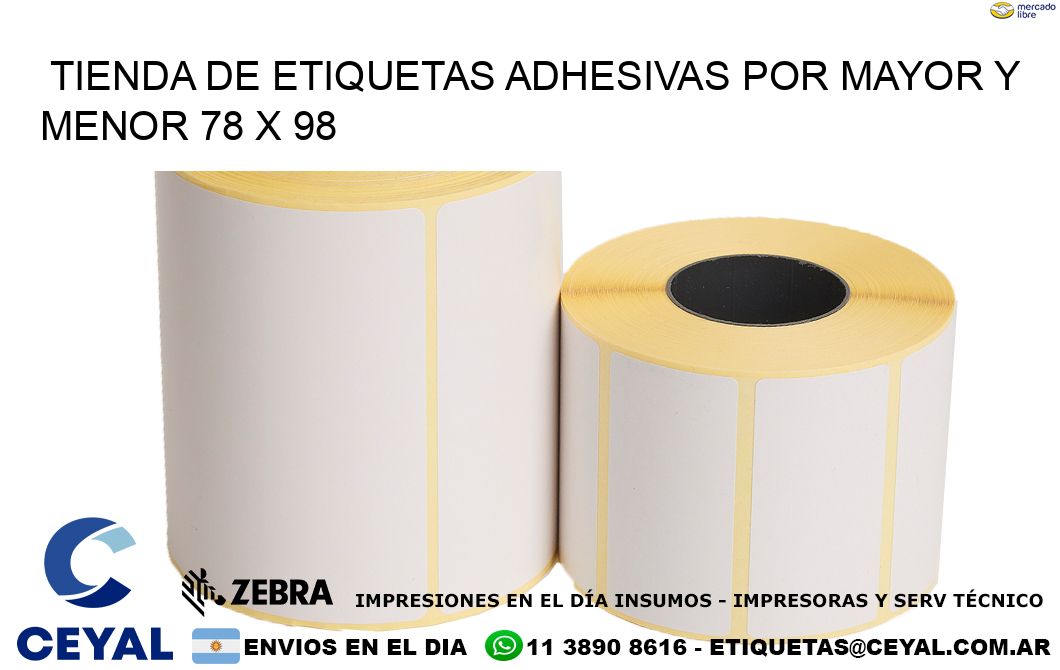 Tienda de Etiquetas Adhesivas por Mayor y Menor 78 x 98