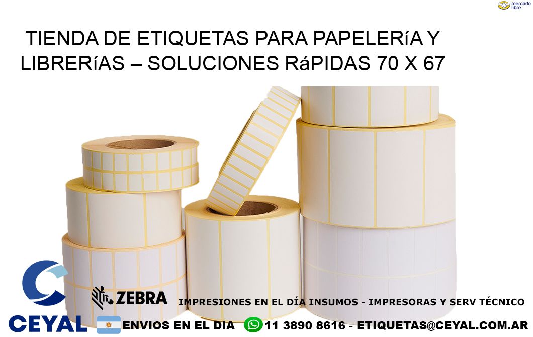 Tienda de Etiquetas para Papelería y Librerías – Soluciones Rápidas 70 x 67