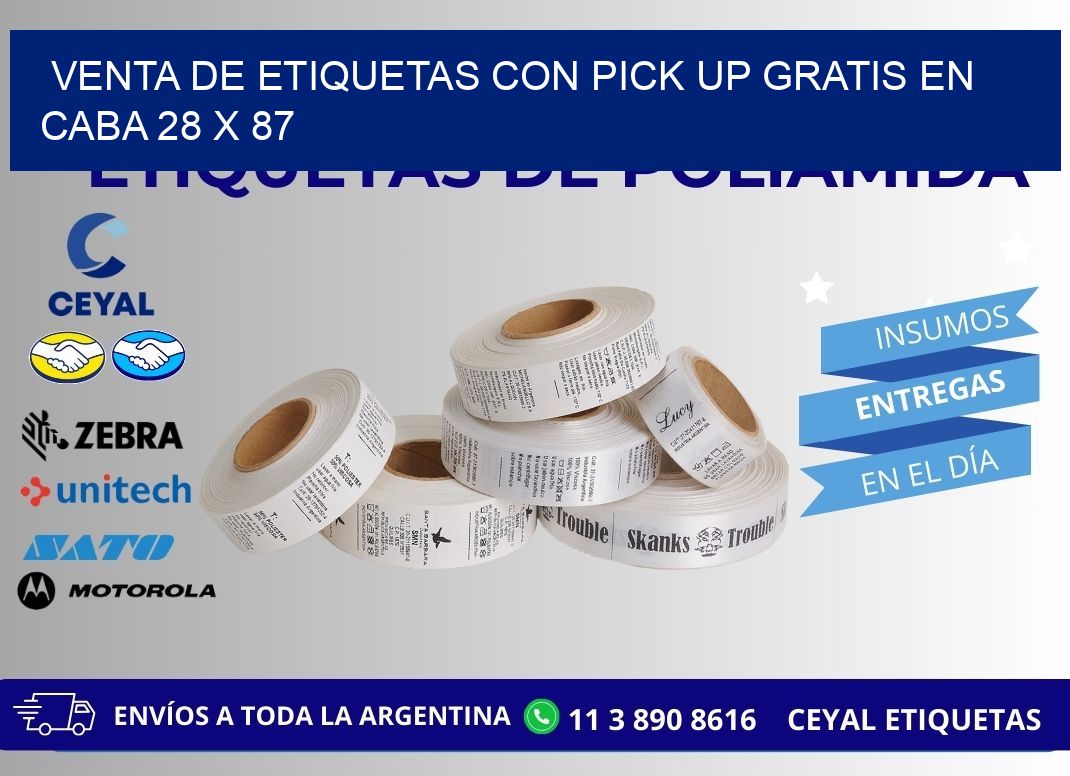 VENTA DE ETIQUETAS CON PICK UP GRATIS EN CABA 28 x 87