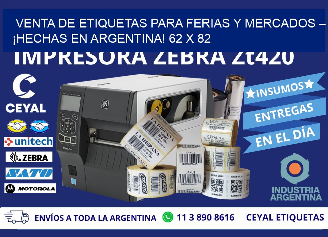 VENTA DE ETIQUETAS PARA FERIAS Y MERCADOS – ¡HECHAS EN ARGENTINA! 62 x 82