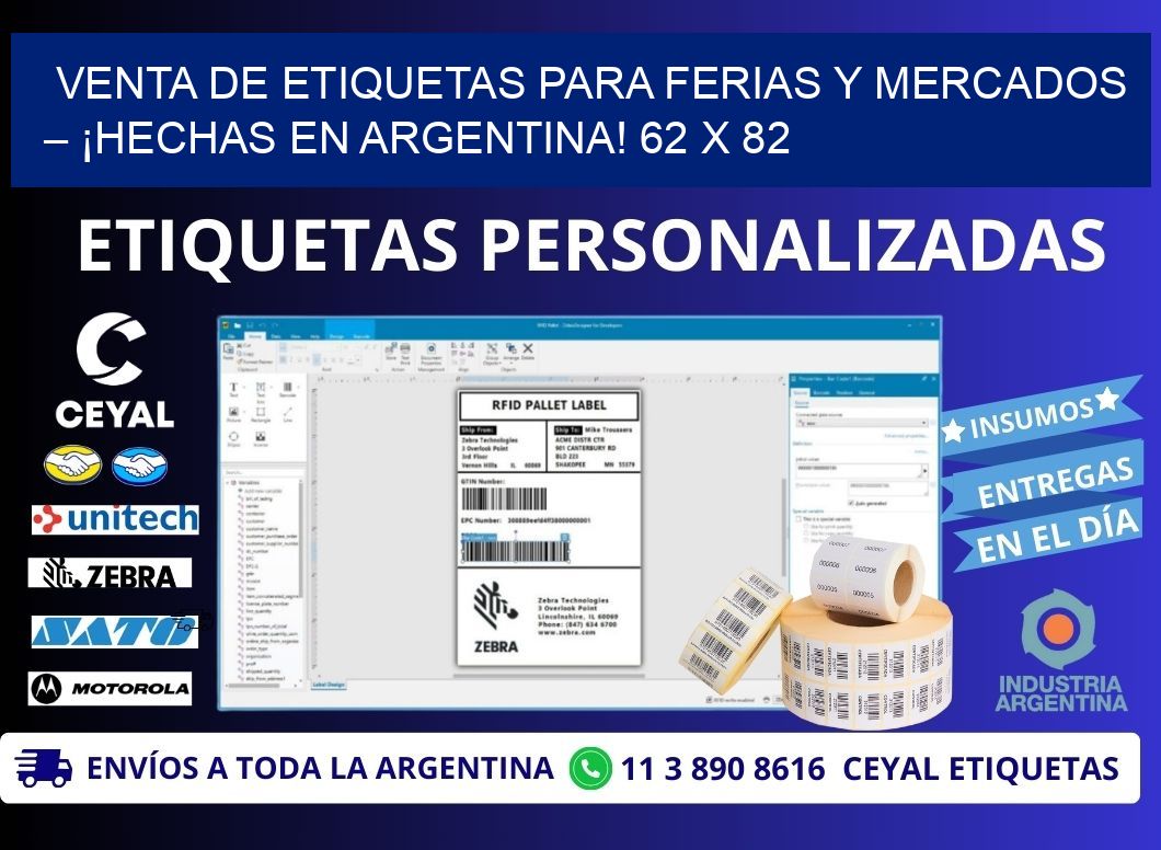 VENTA DE ETIQUETAS PARA FERIAS Y MERCADOS – ¡HECHAS EN ARGENTINA! 62 x 82