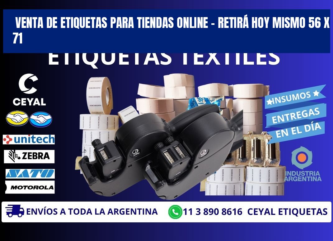 VENTA DE ETIQUETAS PARA TIENDAS ONLINE – RETIRÁ HOY MISMO 56 x 71