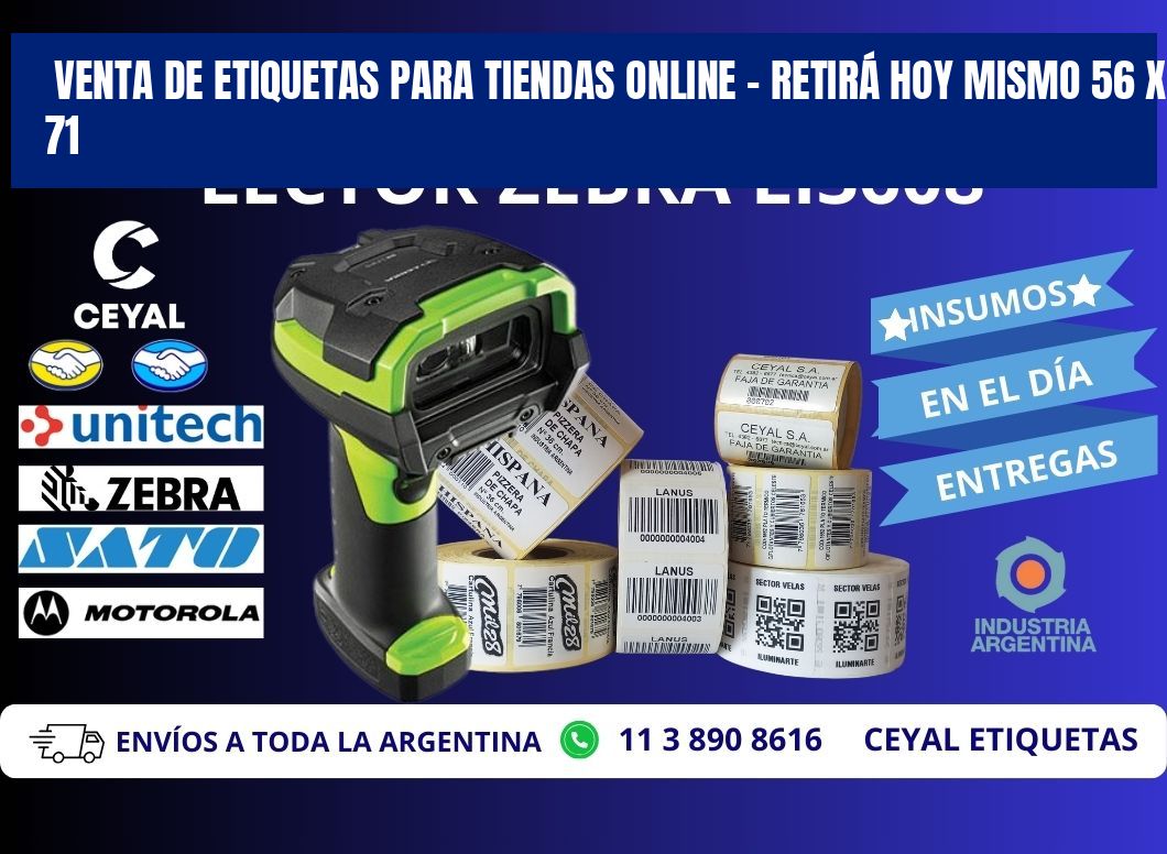 VENTA DE ETIQUETAS PARA TIENDAS ONLINE – RETIRÁ HOY MISMO 56 x 71