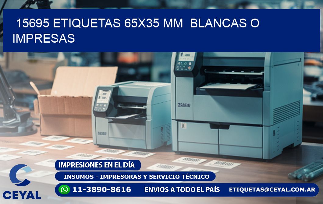 15695 ETIQUETAS 65x35 mm  BLANCAS O IMPRESAS