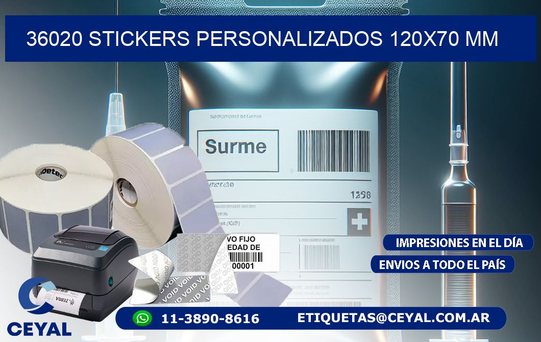 36020 STICKERS PERSONALIZADOS 120x70 mm