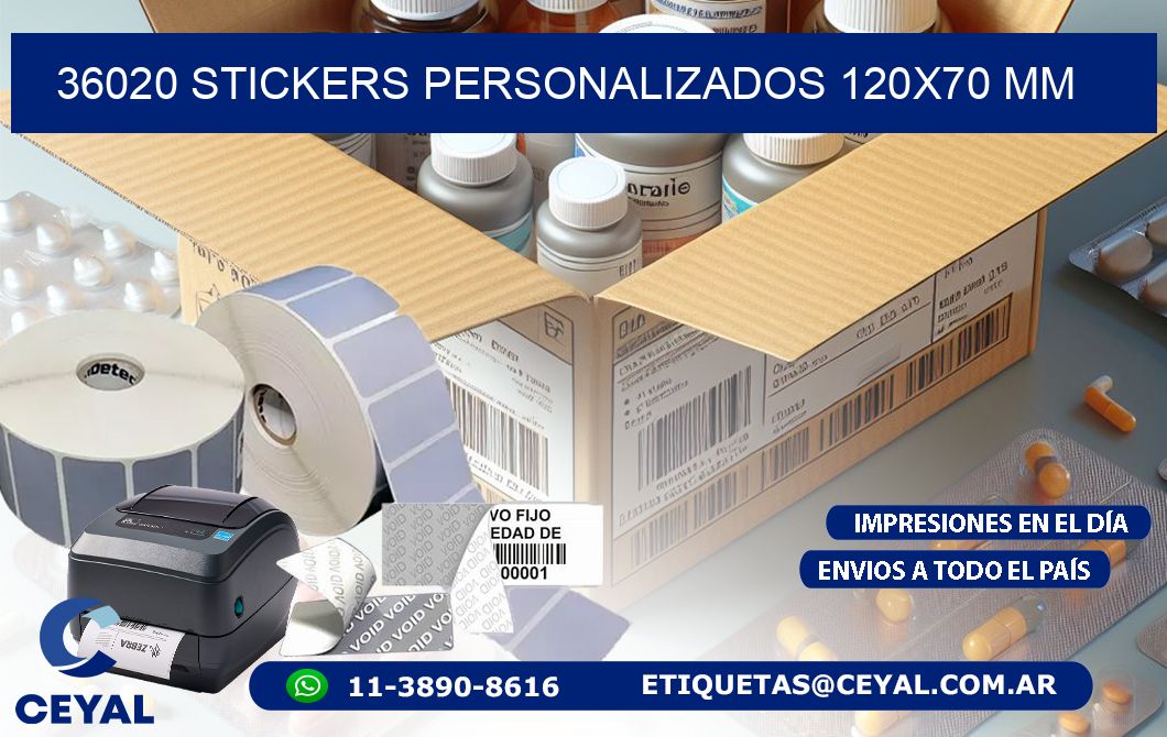 36020 STICKERS PERSONALIZADOS 120x70 mm