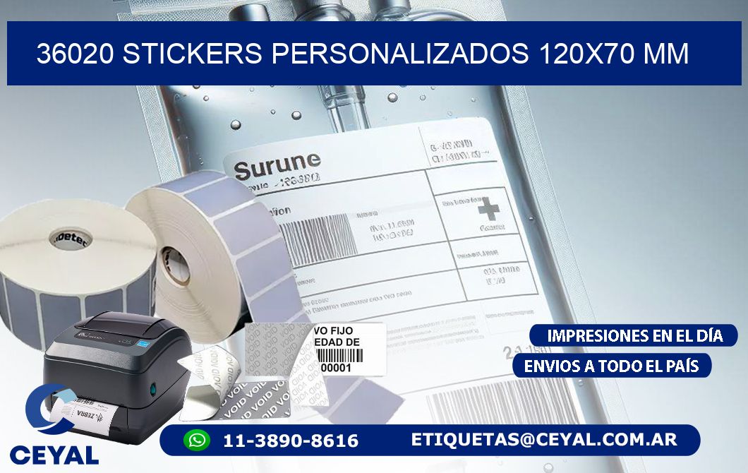 36020 STICKERS PERSONALIZADOS 120x70 mm