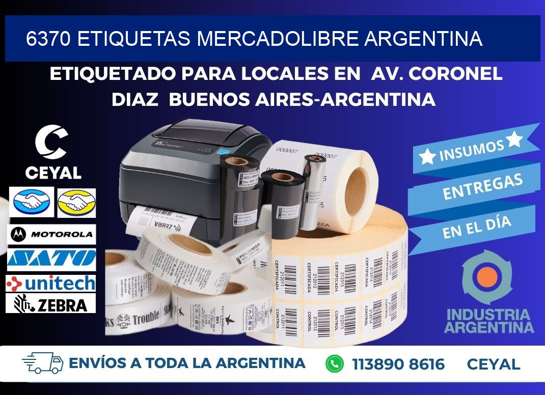 6370 ETIQUETAS MERCADOLIBRE ARGENTINA