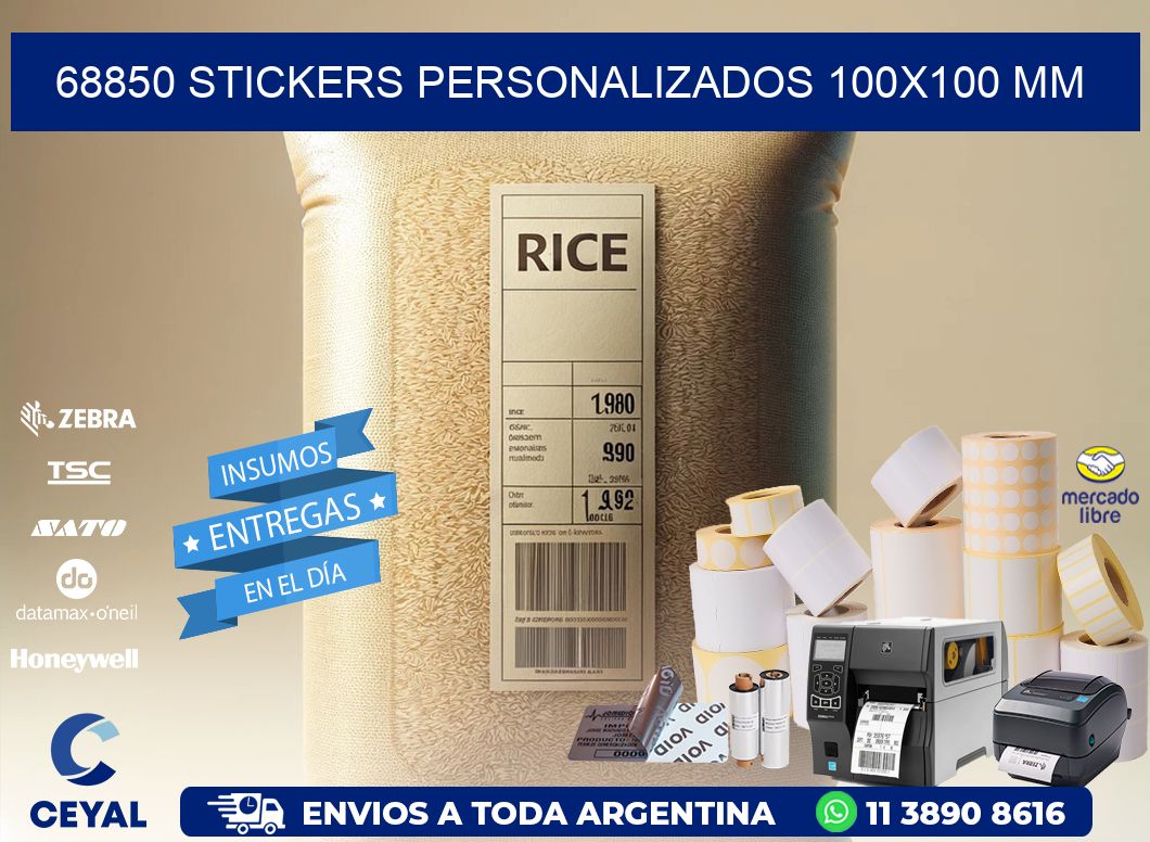 68850 STICKERS PERSONALIZADOS 100x100 mm