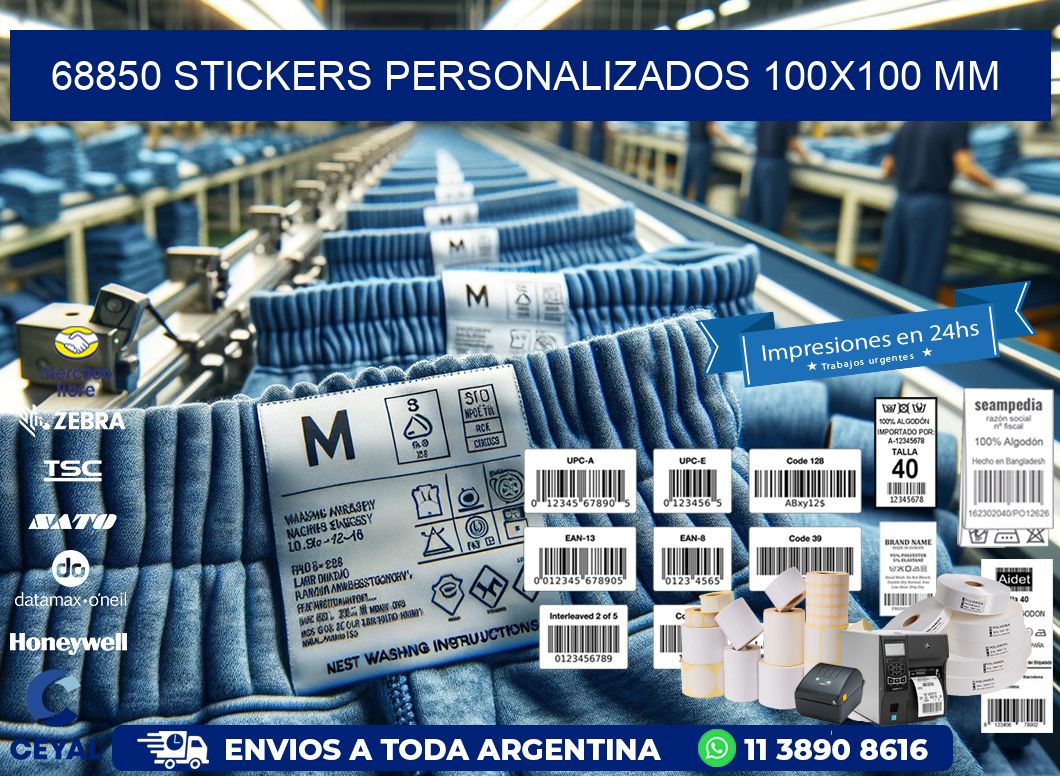 68850 STICKERS PERSONALIZADOS 100x100 mm