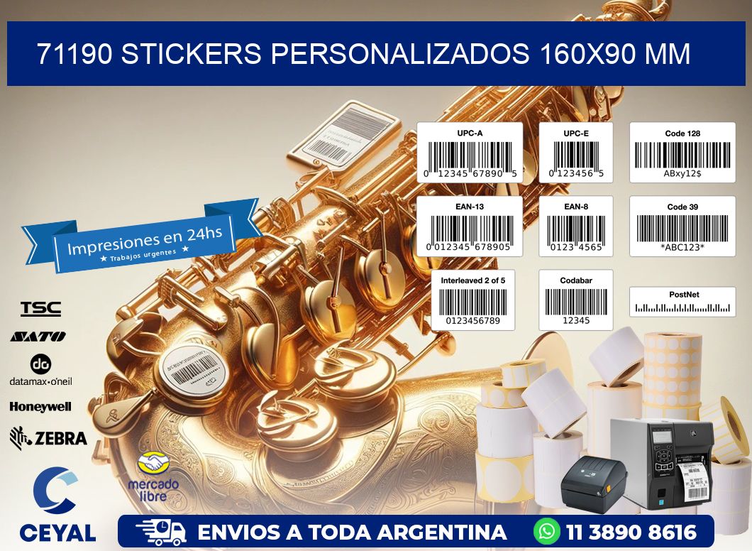 71190 STICKERS PERSONALIZADOS 160x90 mm