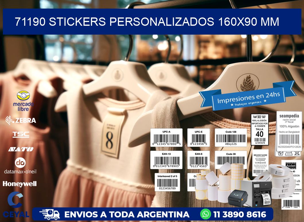 71190 STICKERS PERSONALIZADOS 160x90 mm