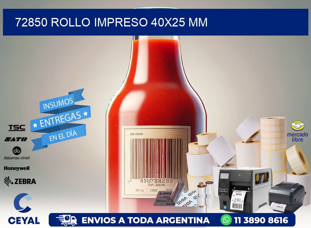 72850 ROLLO IMPRESO 40x25 mm