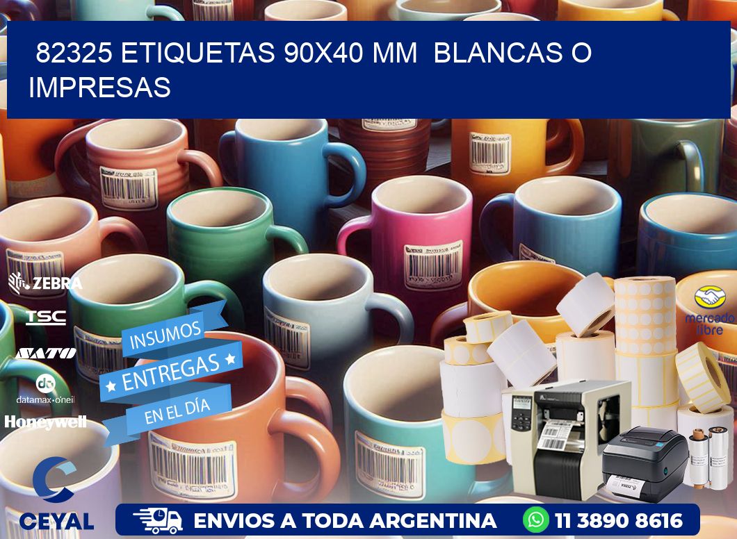 82325 ETIQUETAS 90x40 mm  BLANCAS O IMPRESAS