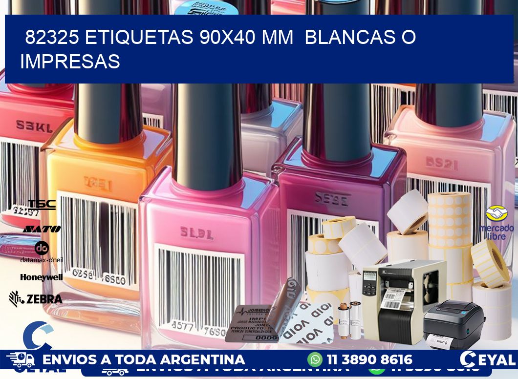 82325 ETIQUETAS 90×40 mm  BLANCAS O IMPRESAS