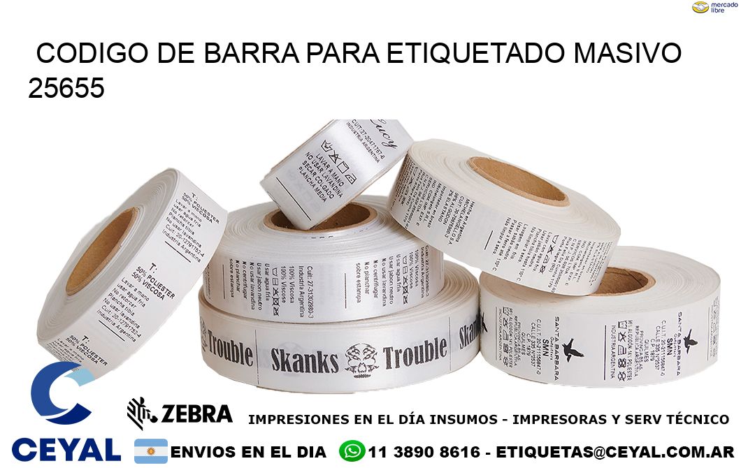 CODIGO DE BARRA PARA ETIQUETADO MASIVO 25655