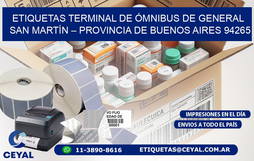 ETIQUETAS TERMINAL DE ÓMNIBUS DE GENERAL SAN MARTÍN – PROVINCIA DE BUENOS AIRES 94265