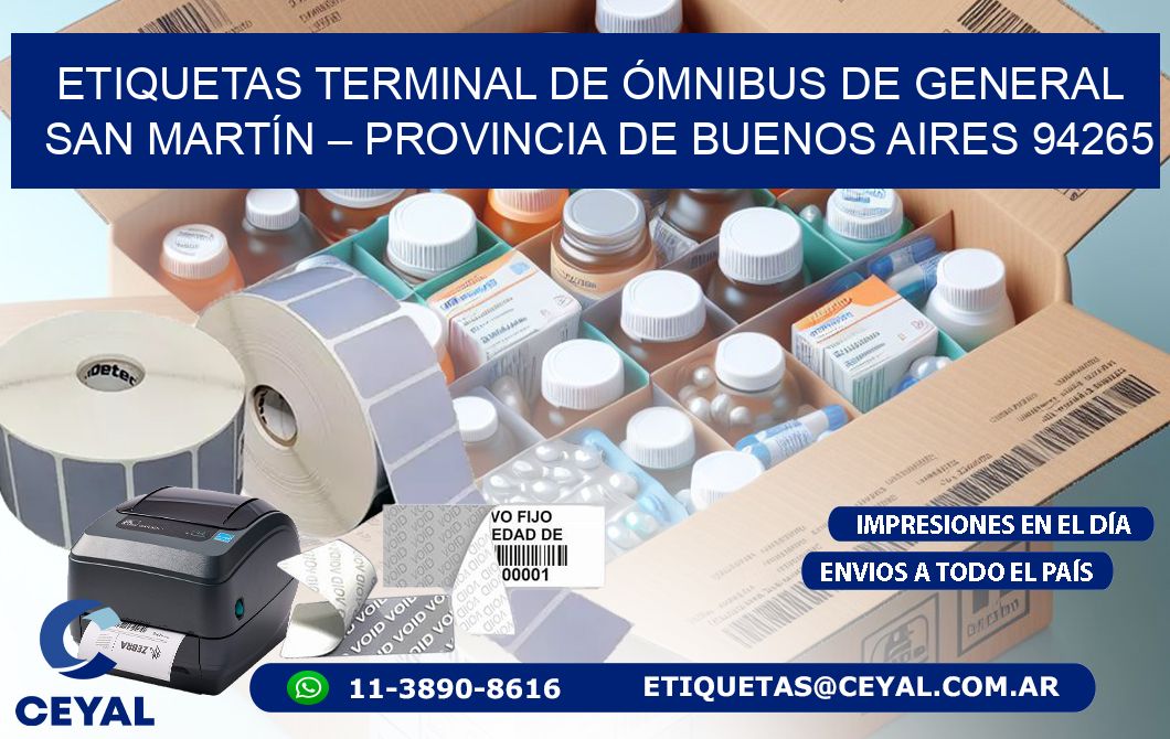 ETIQUETAS TERMINAL DE ÓMNIBUS DE GENERAL SAN MARTÍN – PROVINCIA DE BUENOS AIRES 94265