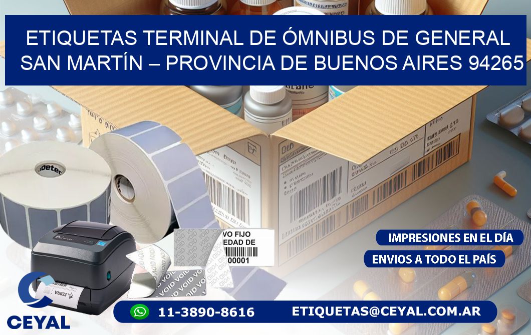 ETIQUETAS TERMINAL DE ÓMNIBUS DE GENERAL SAN MARTÍN – PROVINCIA DE BUENOS AIRES 94265