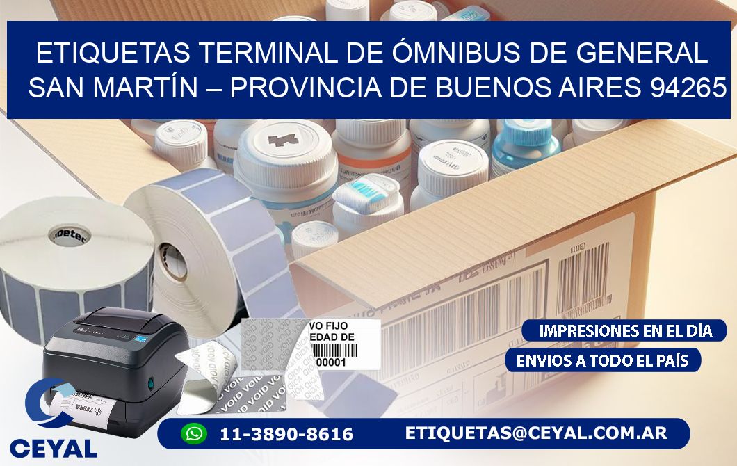 ETIQUETAS TERMINAL DE ÓMNIBUS DE GENERAL SAN MARTÍN – PROVINCIA DE BUENOS AIRES 94265