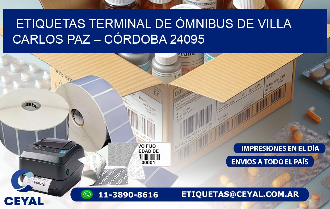 ETIQUETAS TERMINAL DE ÓMNIBUS DE VILLA CARLOS PAZ – CÓRDOBA 24095