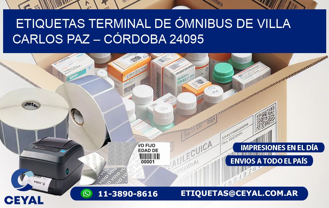 ETIQUETAS TERMINAL DE ÓMNIBUS DE VILLA CARLOS PAZ – CÓRDOBA 24095