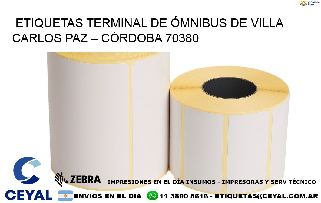 ETIQUETAS TERMINAL DE ÓMNIBUS DE VILLA CARLOS PAZ – CÓRDOBA 70380