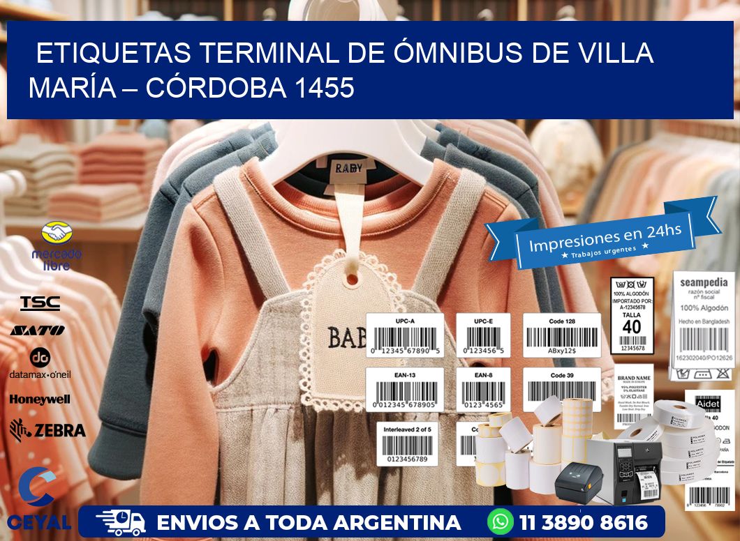 ETIQUETAS TERMINAL DE ÓMNIBUS DE VILLA MARÍA – CÓRDOBA 1455