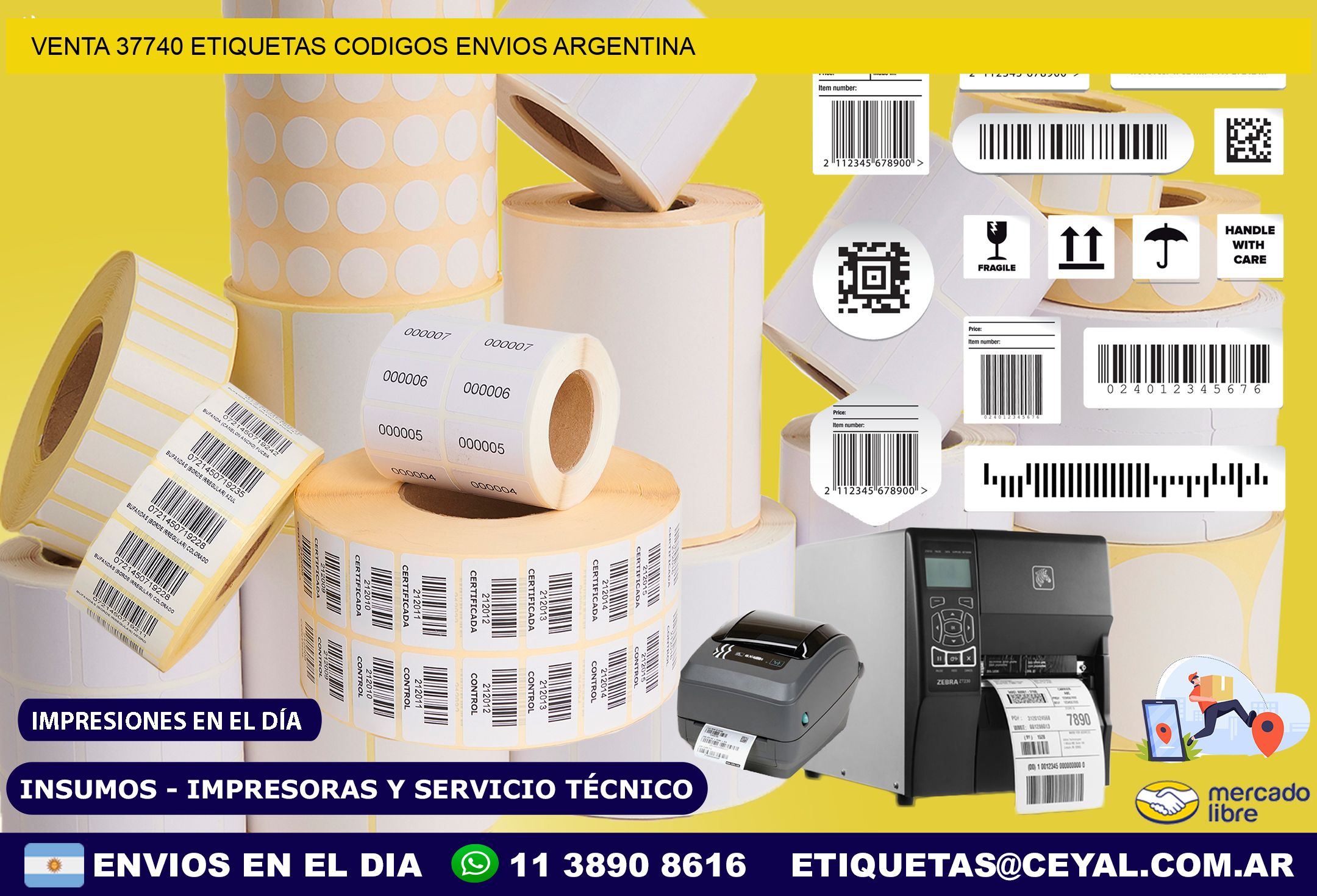 VENTA 37740 ETIQUETAS CODIGOS ENVIOS ARGENTINA