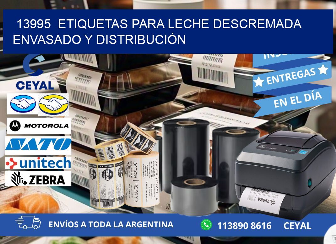 13995  ETIQUETAS PARA LECHE DESCREMADA ENVASADO Y DISTRIBUCIÓN