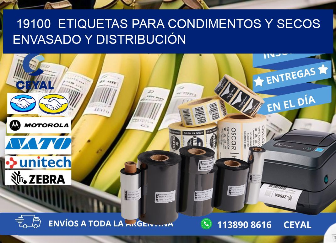 19100  ETIQUETAS PARA CONDIMENTOS Y SECOS ENVASADO Y DISTRIBUCIÓN