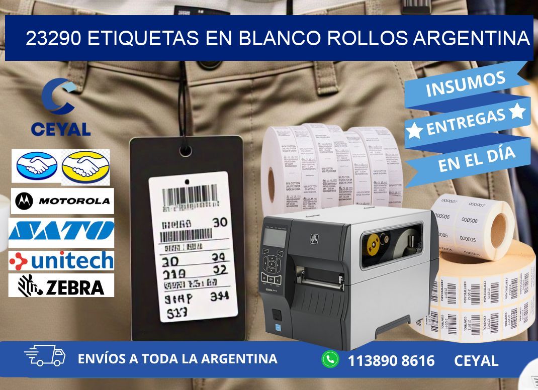 23290 ETIQUETAS EN BLANCO ROLLOS ARGENTINA