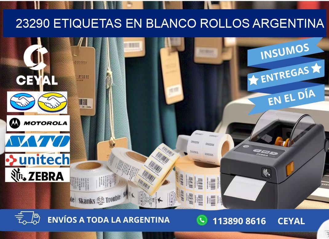 23290 ETIQUETAS EN BLANCO ROLLOS ARGENTINA