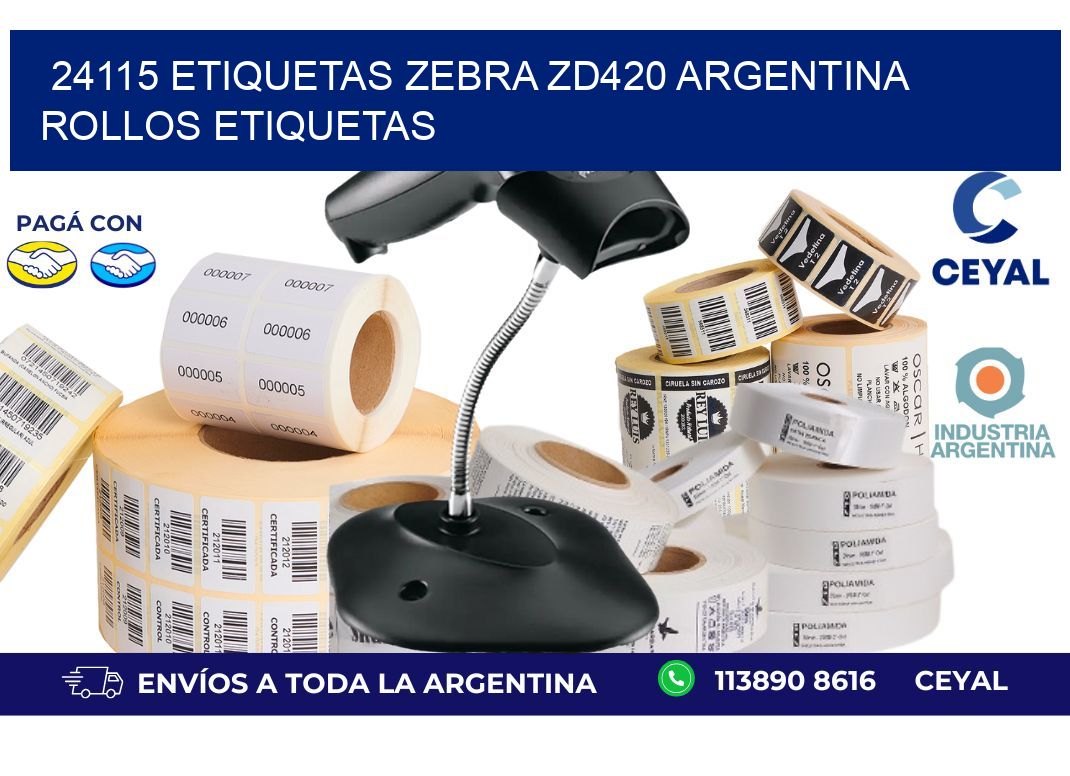 24115 etiquetas zebra zd420 argentina ROLLOS ETIQUETAS