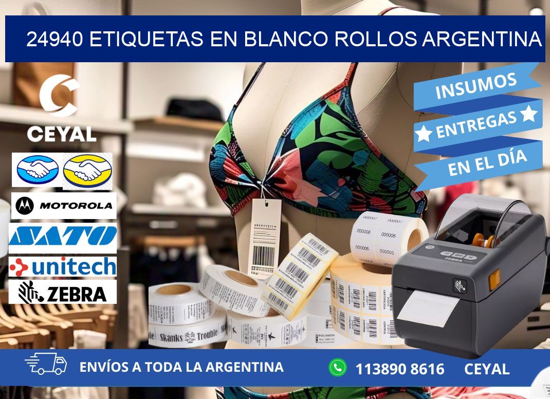 24940 ETIQUETAS EN BLANCO ROLLOS ARGENTINA