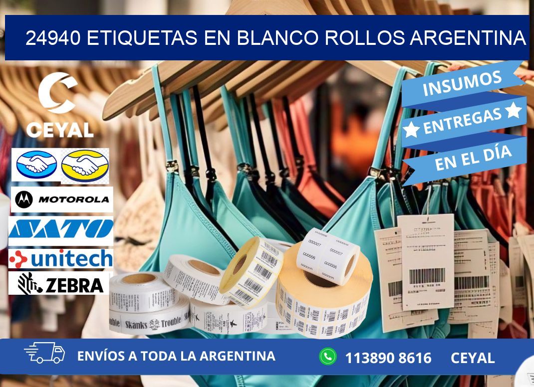 24940 ETIQUETAS EN BLANCO ROLLOS ARGENTINA