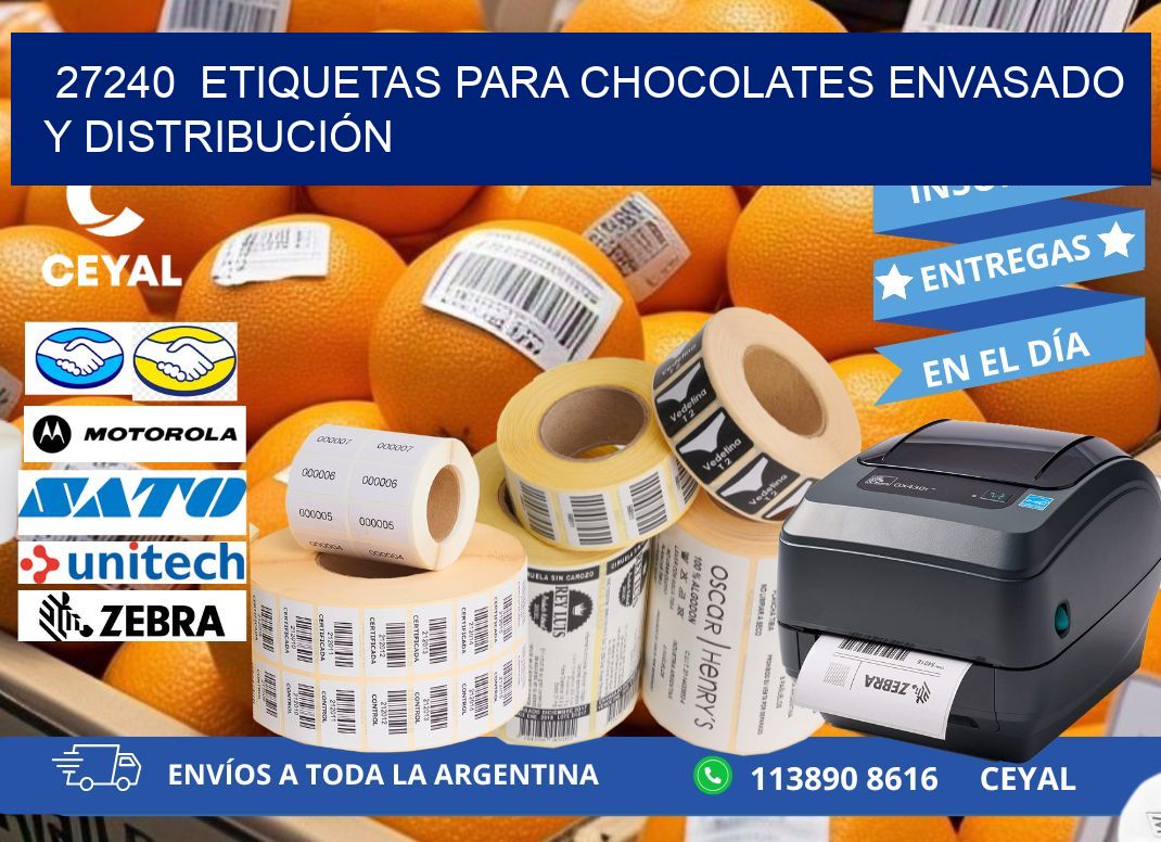 27240  ETIQUETAS PARA CHOCOLATES ENVASADO Y DISTRIBUCIÓN