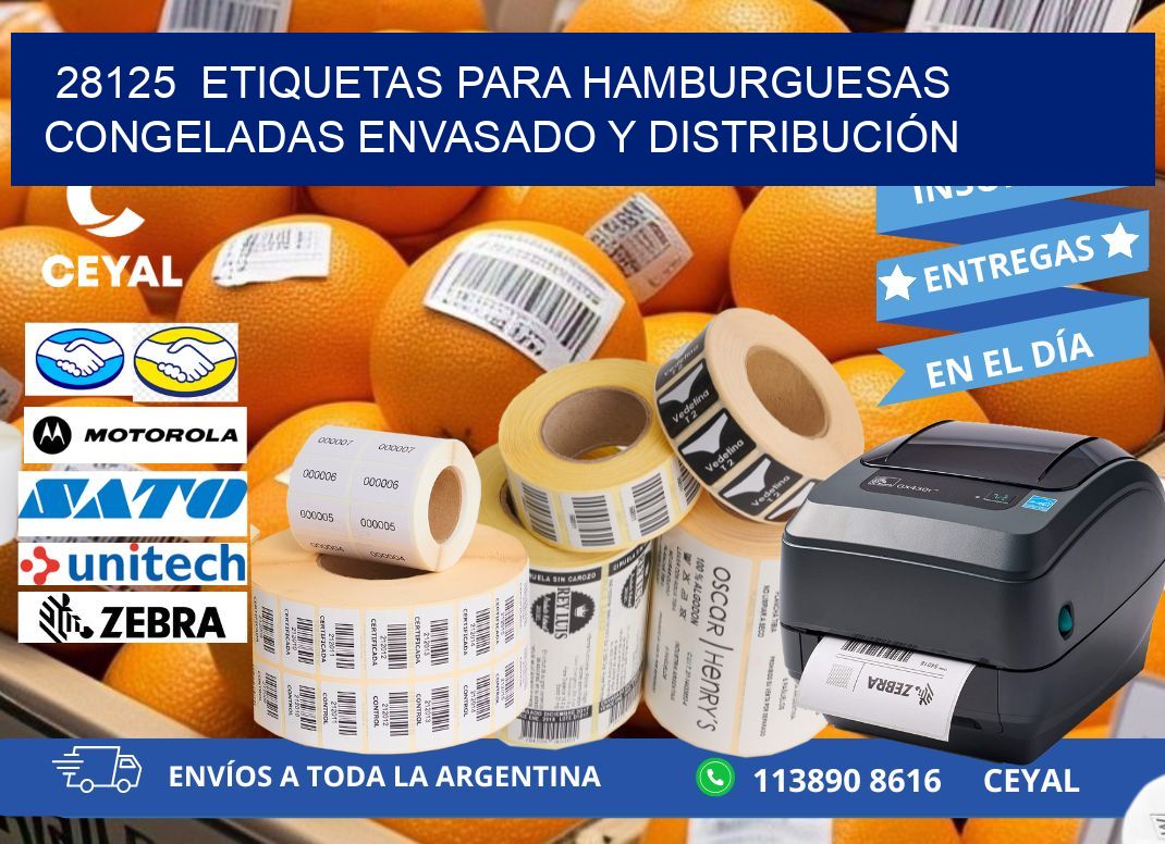 28125  ETIQUETAS PARA HAMBURGUESAS CONGELADAS ENVASADO Y DISTRIBUCIÓN