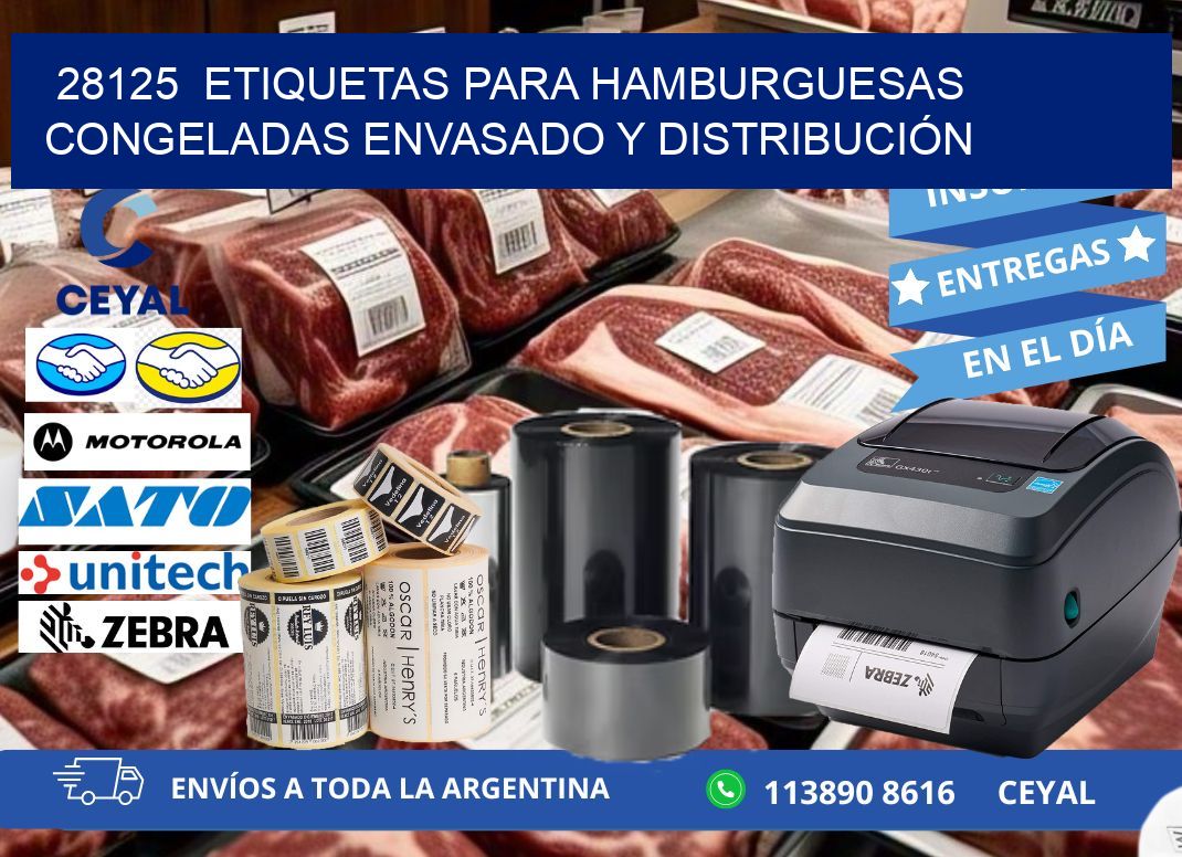 28125  ETIQUETAS PARA HAMBURGUESAS CONGELADAS ENVASADO Y DISTRIBUCIÓN