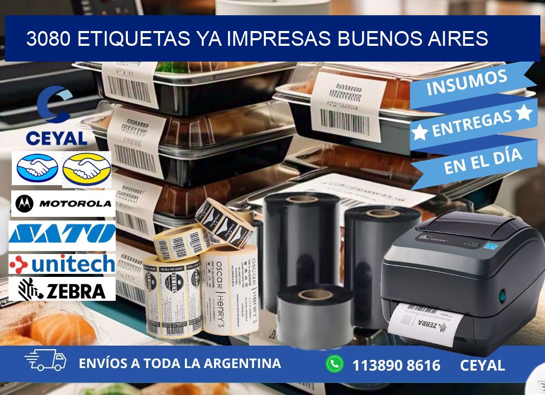 3080 ETIQUETAS YA IMPRESAS BUENOS AIRES