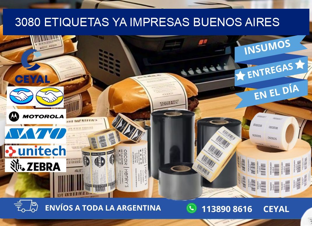 3080 ETIQUETAS YA IMPRESAS BUENOS AIRES