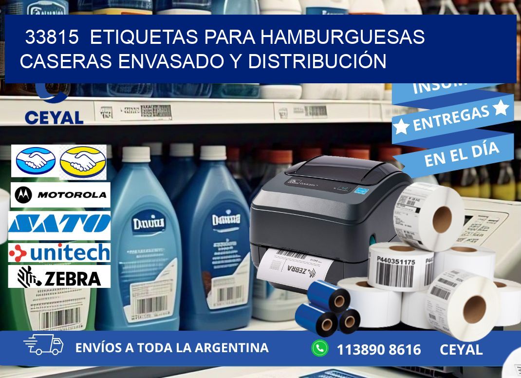 33815  ETIQUETAS PARA HAMBURGUESAS CASERAS ENVASADO Y DISTRIBUCIÓN