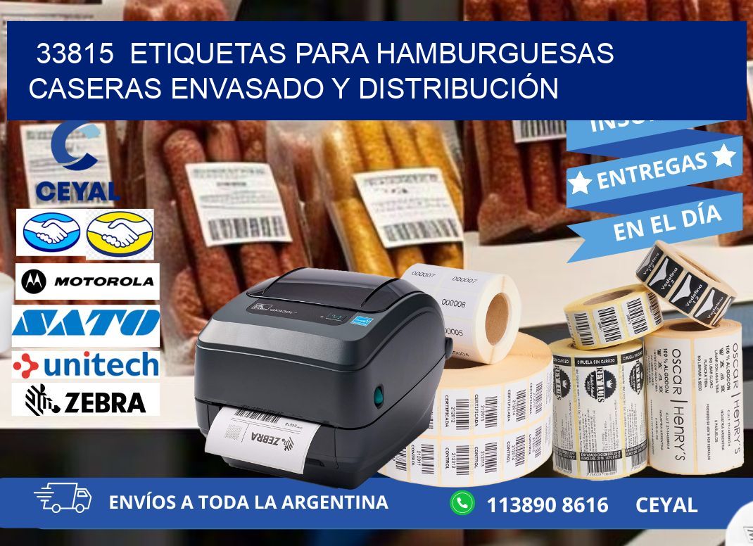 33815  ETIQUETAS PARA HAMBURGUESAS CASERAS ENVASADO Y DISTRIBUCIÓN