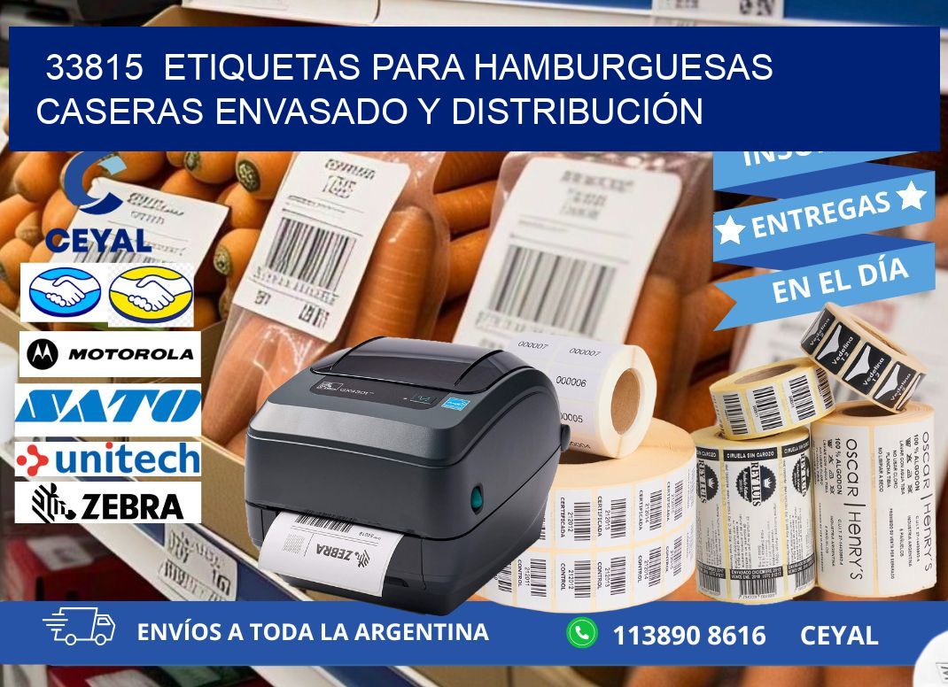 33815  ETIQUETAS PARA HAMBURGUESAS CASERAS ENVASADO Y DISTRIBUCIÓN