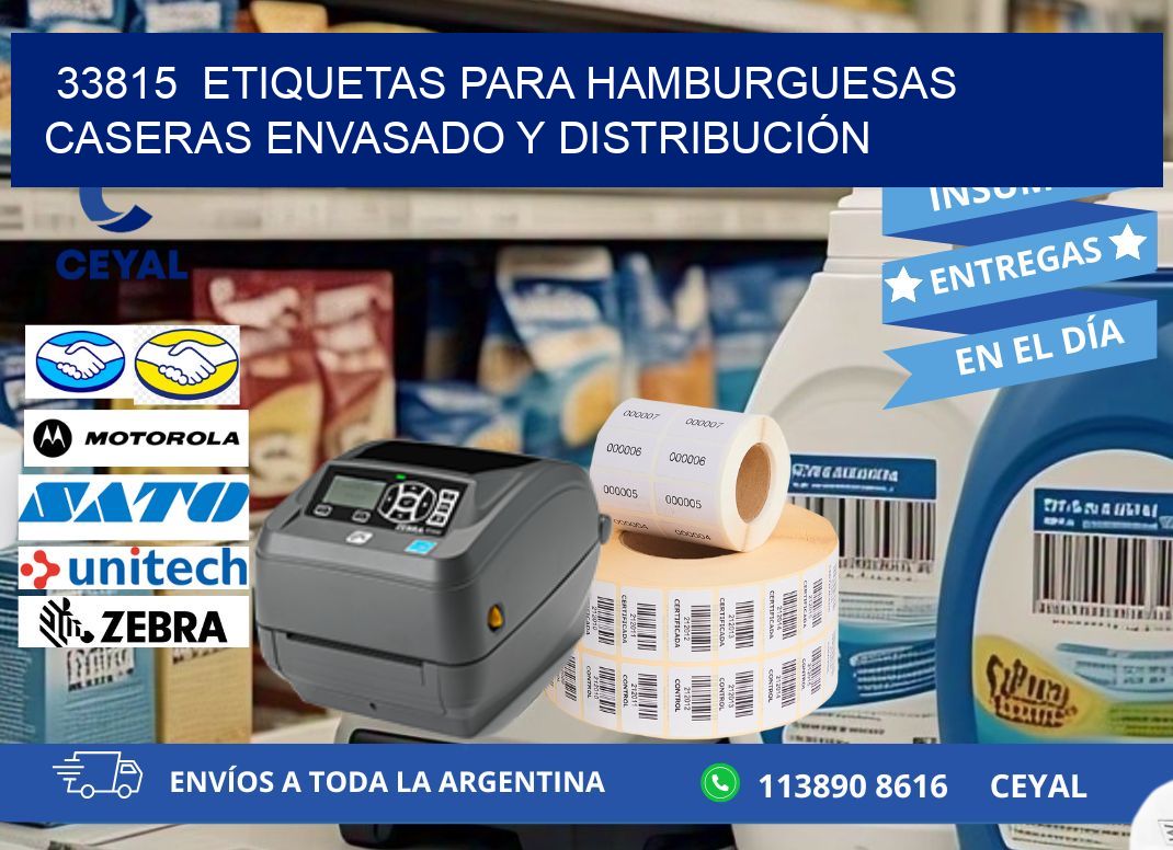 33815  ETIQUETAS PARA HAMBURGUESAS CASERAS ENVASADO Y DISTRIBUCIÓN
