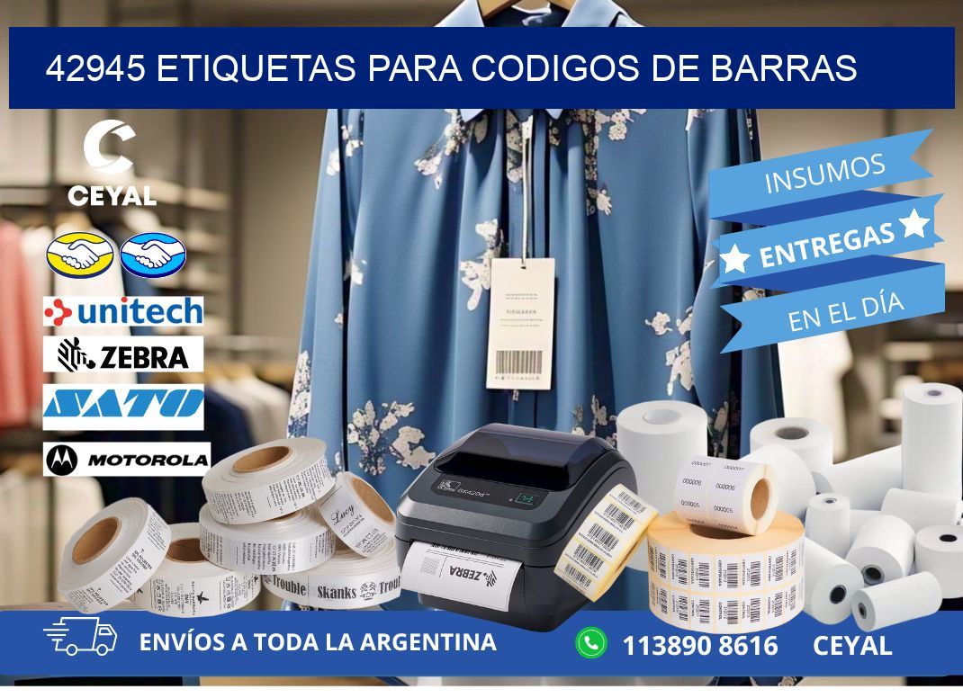 42945 ETIQUETAS PARA CODIGOS DE BARRAS