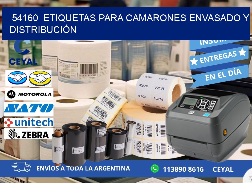 54160  ETIQUETAS PARA CAMARONES ENVASADO Y DISTRIBUCIÓN