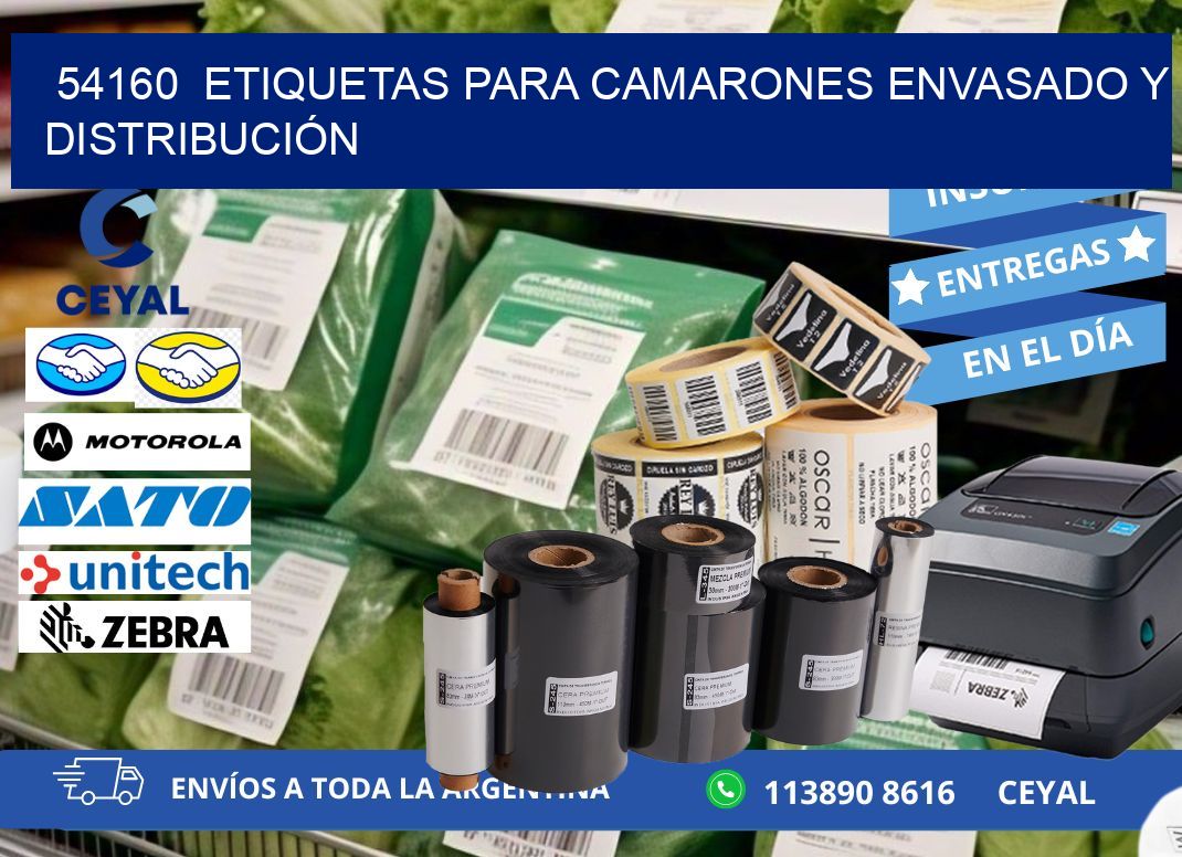 54160  ETIQUETAS PARA CAMARONES ENVASADO Y DISTRIBUCIÓN