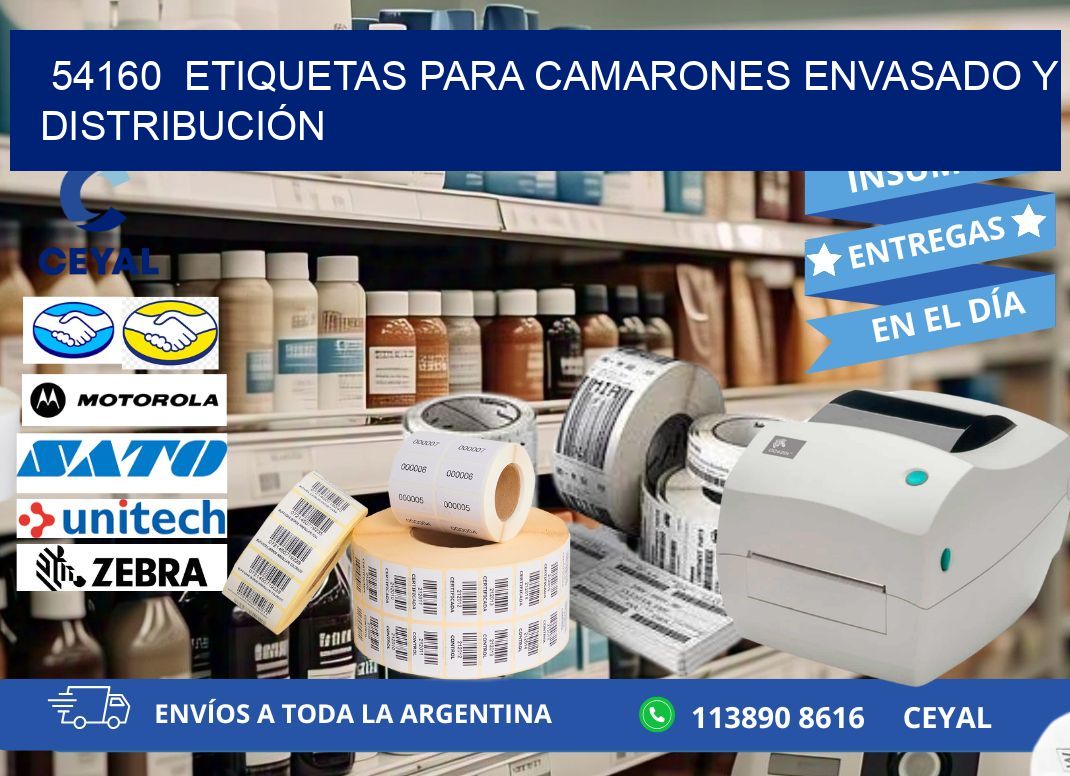 54160  ETIQUETAS PARA CAMARONES ENVASADO Y DISTRIBUCIÓN